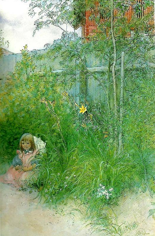 Carl Larsson brita i blomrabatten china oil painting image